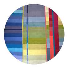 Blue Vortex Circle – Hand Knotted Pile Rug