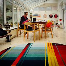 Red Vortex Circle – Hand Knotted Pile Rug