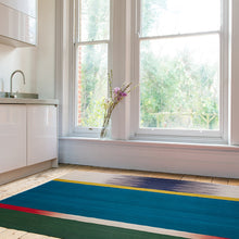 Asymmetrical Teal Gelim – Flatweave Rug