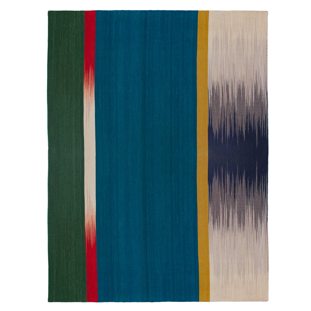 Asymmetrical Teal Gelim – Flatweave Rug